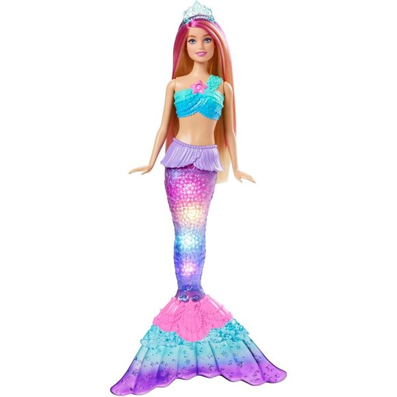 Barbie Mermaid Doll with Water-Activated Twinkle Light-Up Tail Toys - Pink - Picture 4 of 9
